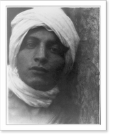 Historic Framed Print, [Youth in Middle-Eastern costume with turban with turban],  17-7/8" x 21-7/8"