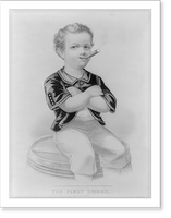 Historic Framed Print, The first smoke: All right,  17-7/8" x 21-7/8"