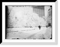 Historic Framed Print, Snow scene, Union Sq.,  17-7/8" x 21-7/8"