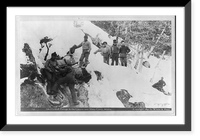 Alaska - Klondike - Devil's Bluff portage in the canyon near Sheep Camp"; group of 8 African Americans and Whites making portage", Vintage Poster