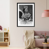Historic Framed Print, [Carlotta, Empress of Mexico, 1840-1927, half-length portrait, seated, facing right],  17-7/8" x 21-7/8"