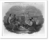 Engraving after painting by Robert W. Weir: Muses around America, who is crowning bust of George Washington (title page?) Classic, Historic Print