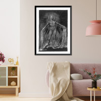 Naked man standing; holding robe in one hand, snake (?) in other hand Classic, Vintage Wall Art