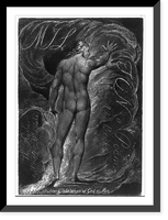 To justify the ways of God to man"; rear view of naked standing man", Antique Print