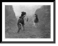 Historic Framed Print, [Defending the canyon pass],  17-7/8" x 21-7/8"