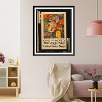 Give the world the once over in the United States Navy Apply at Navy Recruiting Station.James H. Daugherty Press Navy Recruiting Bureau N.Y, Antique Poster