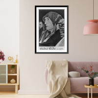 Historic Framed Print, [Andre Gide, in 1946 - bust portrait, with bandanna over head, facing left],  17-7/8" x 21-7/8"