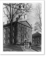 Historic Framed Print, [Ohio - Marietta - Marietta College - students in front of Erwin Hall, built in 1845],  17-7/8" x 21-7/8"