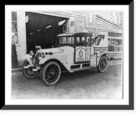 Historic Photo Print - Locomobile tow truck parked in front of garage
