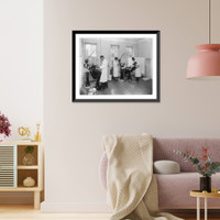 2 African American male dentists and female technician with 2 African American patients, Vintage Wall Art