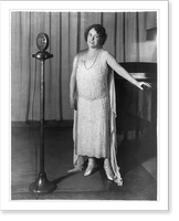 Frances Alda, full length, standing, between piano and radio microphones, facing left, Antique Wall Art