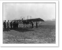 Men inspecting airplane - New Curtiss - 2 separate engines"" Classic, Antique Wall Art