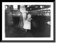 Historic Framed Print, Ivey Mill, Hickory, N.C. Little one, 3 years old, who visits and plays in the mill. Daughter of the overseer. Location: Hickory, North Carolina.,  17-7/8" x 21-7/8"