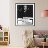 Historic Framed Print, [Oswaldo Aranha, head-and-shoulders portrait, facing front],  17-7/8" x 21-7/8"