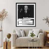 Historic Framed Print, [Oswaldo Aranha, head-and-shoulders portrait, facing front],  17-7/8" x 21-7/8"