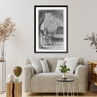 Historic Framed Print, [Man playing harpsichord],  17-7/8" x 21-7/8"