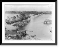 Changing draw span of Wabash R.R. Bridge, Hannibal, Mo., Sept. 5, 1913, Historic Reproduction
