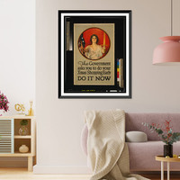 The government asks you to do your Xmas shopping early. Do it now. Haskell Coffin American Lithographic Co. N.Y, Historic Reproduction
