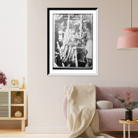 Historic Framed Print, Dead Igorot girl lying in state, and her mother,  17-7/8" x 21-7/8"