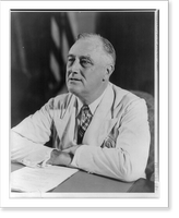 Historic Framed Print, [Franklin Delano Roosevelt, 1882-1945, head and shoulders portrait, seated, facing left],  17-7/8" x 21-7/8"