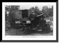 Historic Framed Print, [Russian artillery during WWII: heavy artillery being towed by tracked vehicle],  17-7/8" x 21-7/8"