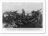 Historic Framed Print, [Russian artillery during WWII: field artillery in action on Moscow front],  17-7/8" x 21-7/8"