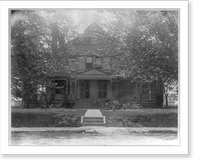 Fort Myer, Va., 1894 - view of large frame house: near view - 2 men sitting on stoop, Antique Print