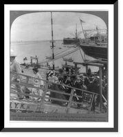 Japanese of Yokahama boarding SS MANCHURIA to welcome Secretary Taft and American visitors, Antique Poster