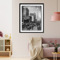 N.Y.C. - Looking down 5th Ave. past Wendel House at corner of 39th St. - busy street scene, Antique Wall Art