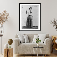 Historic Framed Print, [Elizabeth Gurley Flynn (Mrs. J.A. Jones), 1890-1964, full-length portrait, standing, facing front, in public speaking posture],  17-7/8" x 21-7/8"