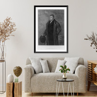 Historic Framed Print, [Marquis de Lafayette, 1757-1834, full-length portrait, in street clothes, facing left],  17-7/8" x 21-7/8"