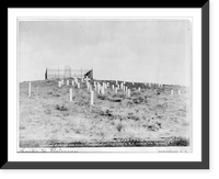 Historic Framed Print, [Graveyard and memorial on Custer's battlefield on Crow Agency, Montana],  17-7/8" x 21-7/8"