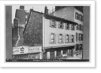 Historic Framed Print, Birthplace of Paul Revere, Boston, Mass.,  17-7/8" x 21-7/8"