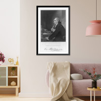 Historic Framed Print, [Francis Hopkinson, 1737-1791, half-length portrait, seated, facing left],  17-7/8" x 21-7/8"