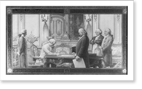 Benjamin Franklin, 1706-1790, three-quarter length portrait, standing, left profile, Antique Wall Art