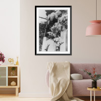 Illus. for article in LCQJ, Jan. 1973, Malraux's Sierra de Teruel": Malraux with infant son on shoulder", Vintage Poster