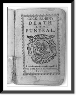 Cock Robin's Death and Funeral (Boston, 1780): copy negatives of all ten pages: Title page (1), Vintage Print