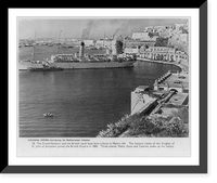 View of the Grand Harbour and the British naval base, Malta, Vintage Poster
