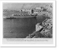 View of the Grand Harbour and the British naval base, Malta, Vintage Poster