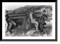 Historic Framed Print, [From China at War" series,  1937-1945: Camouflaged cavalry crossing river (III-209)]",  17-7/8" x 21-7/8"