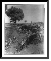 Photo from China at War" series, 1937-1945: soldiers and villagers digging tank trap near their village (V-406)" Classic, Vintage Poster
