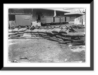 U.S. Navy in action at Vera Cruz, Mexico, 1914: riflemen behind sandbag barricade at railroad yard, Historic Print