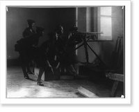 U.S. Navy in action at Vera Cruz, Mexico, 1914: machinegun squad firing through window, Antique Wall Art