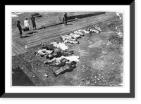 U.S. Navy in action at Vera Cruz, Mexico, 1914: 20 dead Mexicans laid out by railroad tracks, Antique Poster