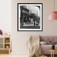 Historic Framed Print, Street scene, Peking,  17-7/8" x 21-7/8"