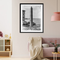 Historic Framed Print, The Obelisk" in its original position at Alexandria,  Egypt",  17-7/8" x 21-7/8"