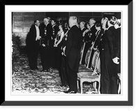 Historic Framed Print, [Sinclair Lewis (1885-1951), receiving the Nobel Prize from King Gustaf of Sweden (1858-1950)],  17-7/8" x 21-7/8"
