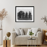Historic Framed Print, [Photo from Patton Papers in MSS Div.: George Smith Patton, 1885-1945, with Eisenhower, Bradley & Hodges],  17-7/8" x 21-7/8"
