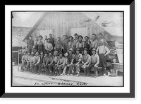 Group of 31 lumberjacks posed outside camp bldg. Classic, Historic Print