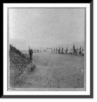 Historic Framed Print, [Interior of Fort Wagner in April, 1865. Charleston Harbor, S.C. Looking down rows of tents; #4294],  17-7/8" x 21-7/8"